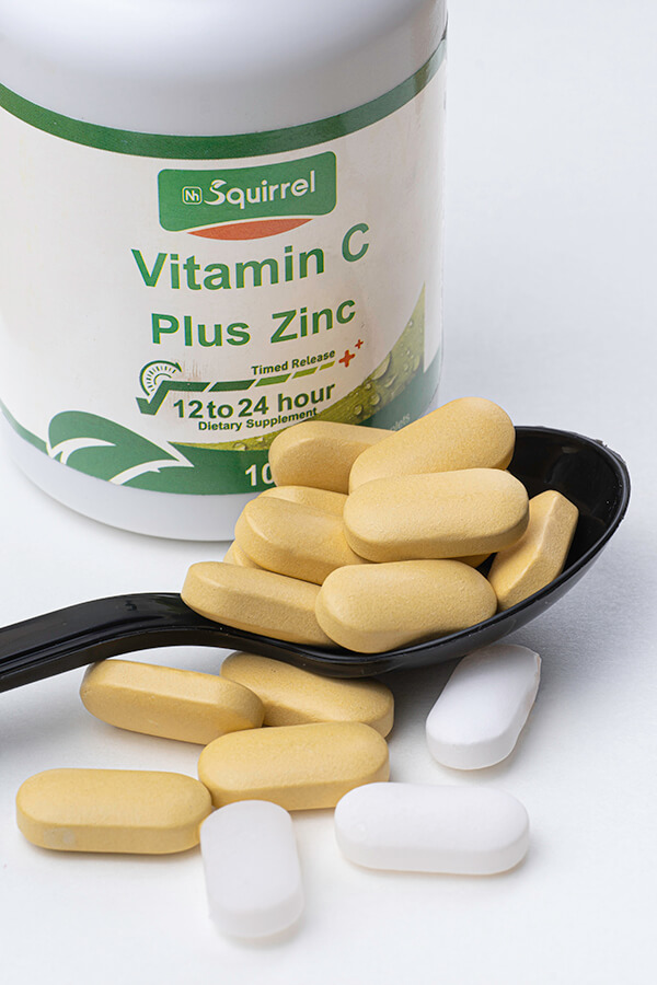 Zinc 15 mg et vitamine C 1000 mg 300 comprimés à base de libération prolongée