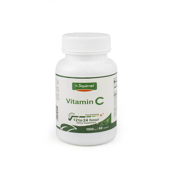 Vitamine C 1500mg 60 Comprimés Caplets Anti-Âge à Libération Prolongée